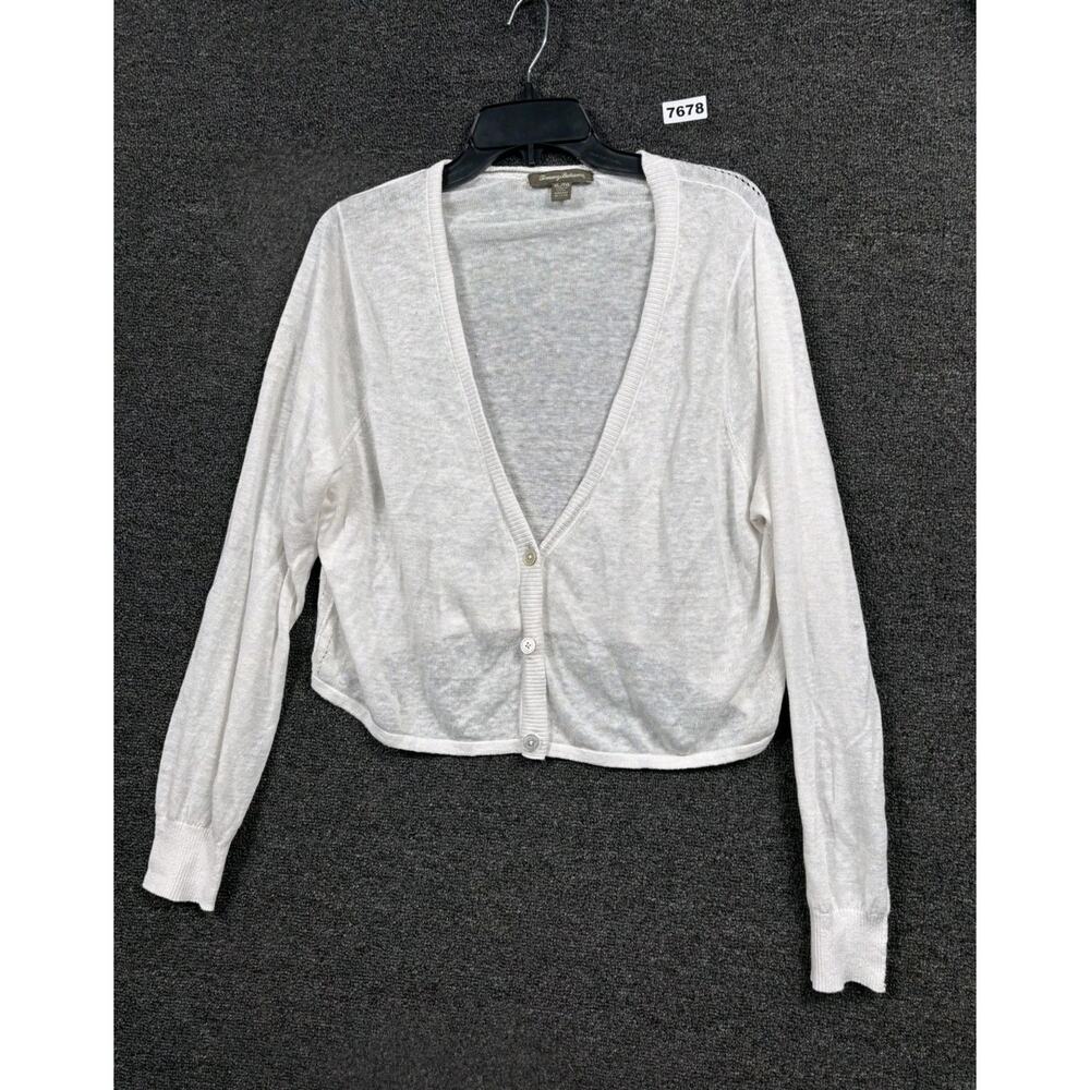Tommy Bahama White Button-Up Women's Sweater